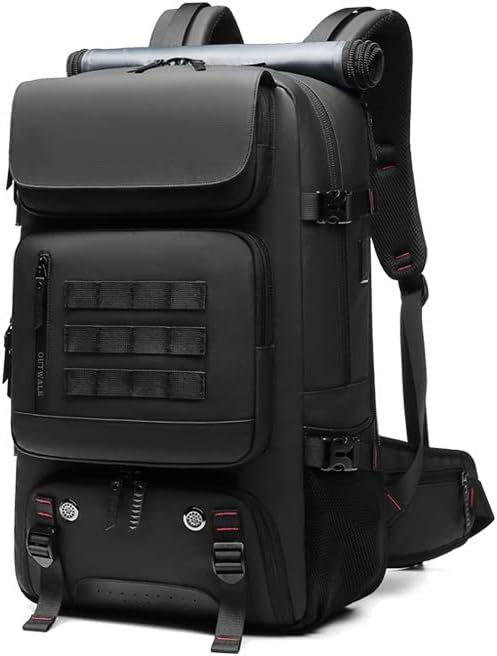 Men Travel backpack,waterproof 17 inch Business Laptop Backpack with Separate Shoe Bag,USB charging port 50L outdoors trekking backpack,Hiking camping backpack