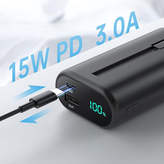 Cargador portátil de 10800 mAh para iPhone, pequeño y ultracompacto de 15 W PD de carga rápida, pantalla LCD con cable integrado compatible con iPhone 14/14 Pro Max /13/12/X/XR/XS/8/7/6, etc