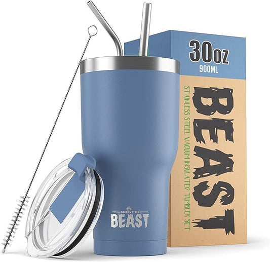 Greens Beast - Vaso de acero inoxidable con aislamiento al vacío para café, taza de hielo, doble pared, frasco de viaje