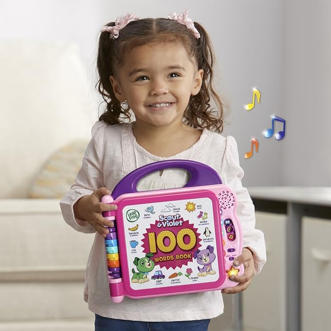 LeapFrog - Libro interactivo Scout and Violet 100 Words Book (exclusivo de Amazon), color púrpura