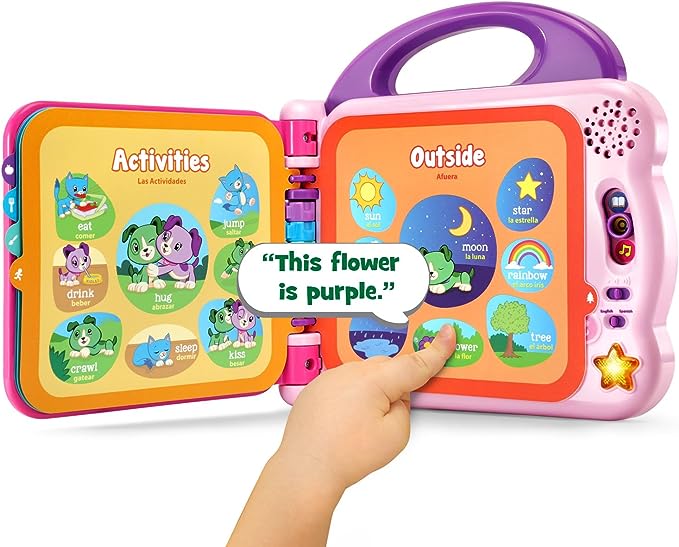 LeapFrog - Libro interactivo Scout and Violet 100 Words Book (exclusivo de Amazon), color púrpura