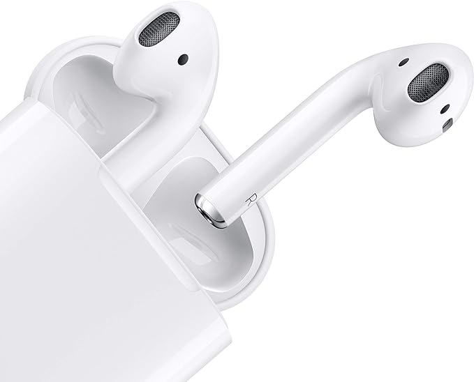 AirPods de Apple con funda de carga (cableado).