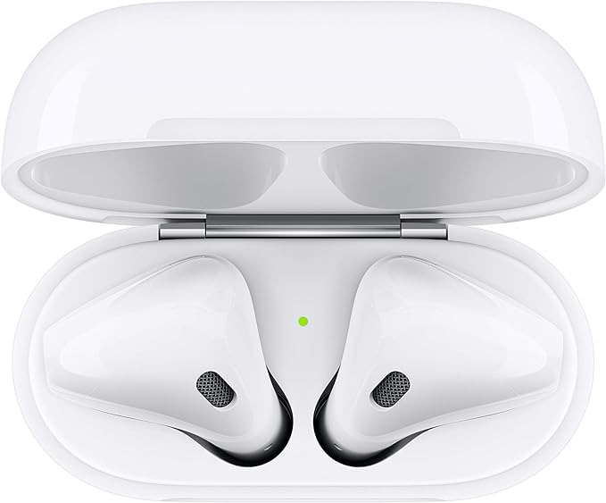 AirPods de Apple con funda de carga (cableado).