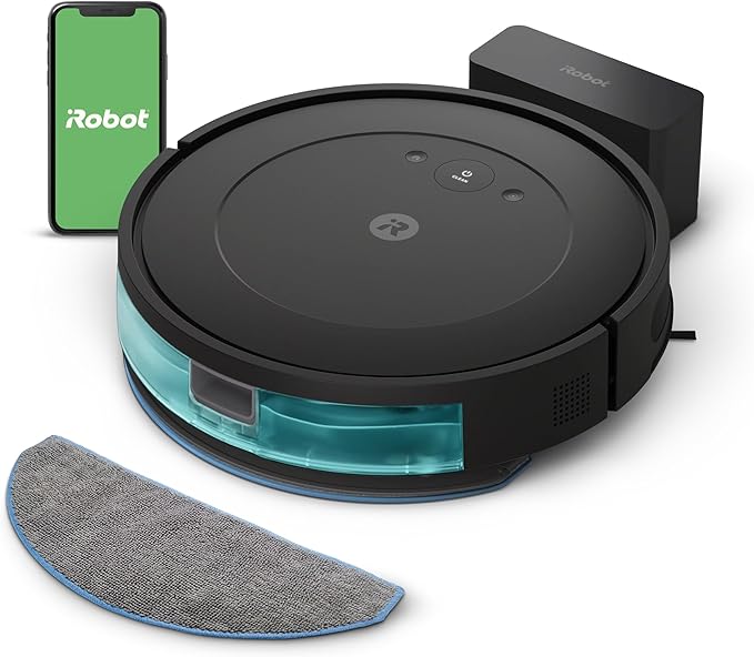 iRobot Roomba Combo Robot Aspirador y Trapeador (Y0110) - Fácil de usar, succión de elevación de potencia, aspiradoras y trapeadores, limpieza multisuperficie, navegación inteligente limpia en filas