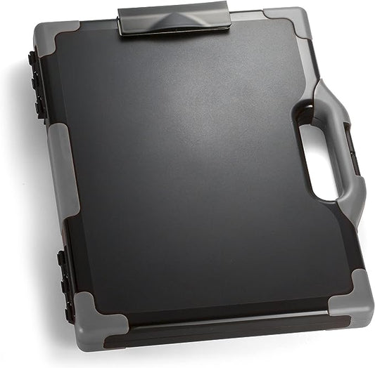 Officemate® OIC® Carry-All Clipboard Box, 15 1/2"H x12 1/2"W x 2 1/4"D, Gray/Black