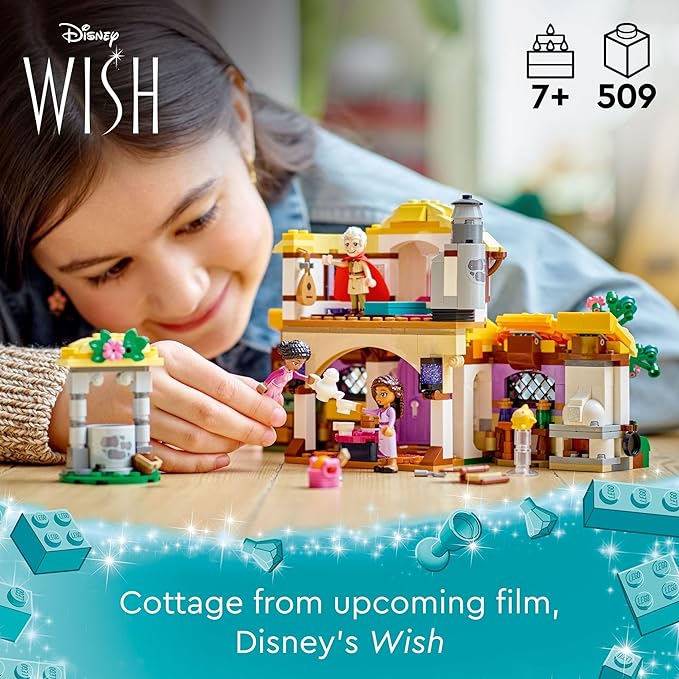 LEGO Disney Wish: Asha's Cottage 43231 - Juego de juguetes de construcción, una casa de campo para la vida de rol en la aldea, regalo coleccionable para fanáticos de la película de Disney, regalo para