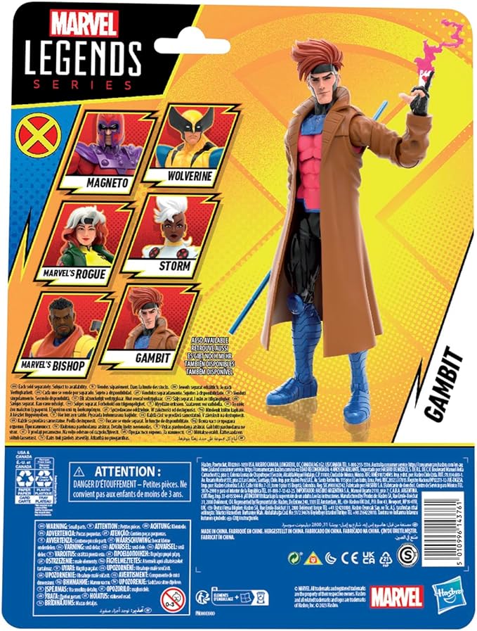 Marvel Legends Series Gambit, X-Men ‘97 Collectible 6-Inch Action Figures