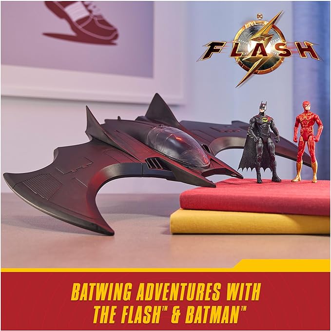 DC Comics, The Flash Ultimate Batwing Set The Flash y Batman figuras de acción, juego de 4 pulgadas para niños y niñas de 3 años en adelante