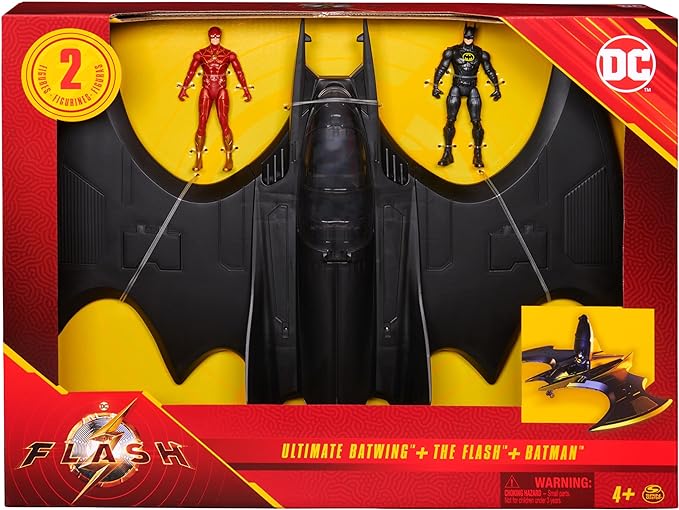 DC Comics, The Flash Ultimate Batwing Set The Flash y Batman figuras de acción, juego de 4 pulgadas para niños y niñas de 3 años en adelante