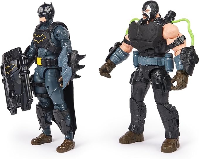 DC Comics, Paquete de batalla de Batman Adventures, juego de figuras de acción de Bane y Batman, 14 accesorios de armadura, juguete de superhéroe de 12 pulgadas para niños y niñas