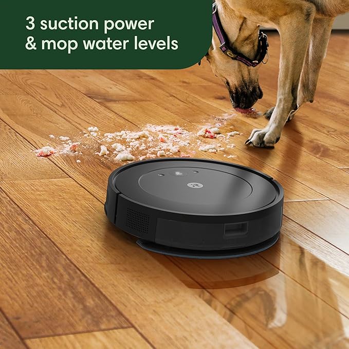 iRobot Roomba Combo Robot Aspirador y Trapeador (Y0110) - Fácil de usar, succión de elevación de potencia, aspiradoras y trapeadores, limpieza multisuperficie, navegación inteligente limpia en filas