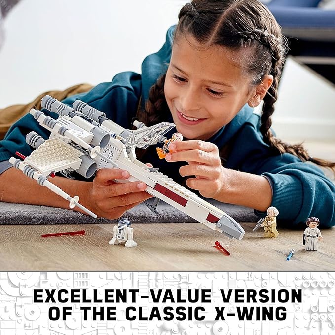 Kit de piezas de construcción LEGO Star Wars, X-Wing Fighter de Luke Skywalker 75301 para niños (474 piezas)