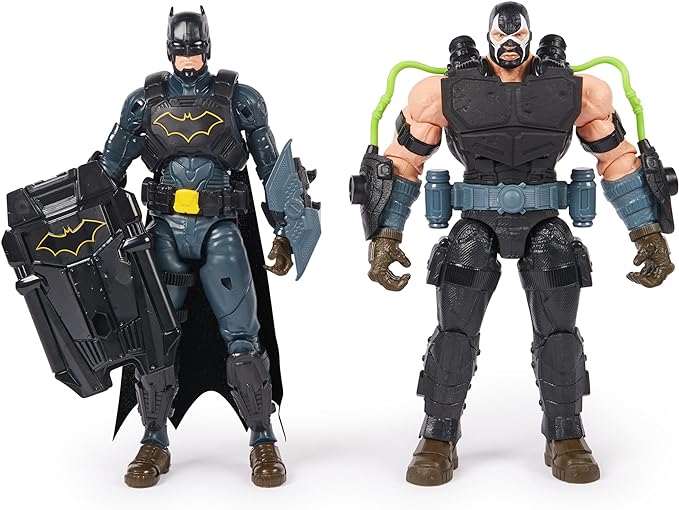 DC Comics, Paquete de batalla de Batman Adventures, juego de figuras de acción de Bane y Batman, 14 accesorios de armadura, juguete de superhéroe de 12 pulgadas para niños y niñas